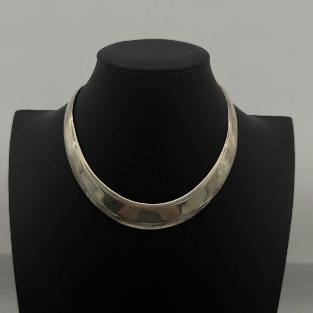 Vtg Taxco Modernist Collar Necklace Sterling Silver 925 Torque Chunky 64 Gr